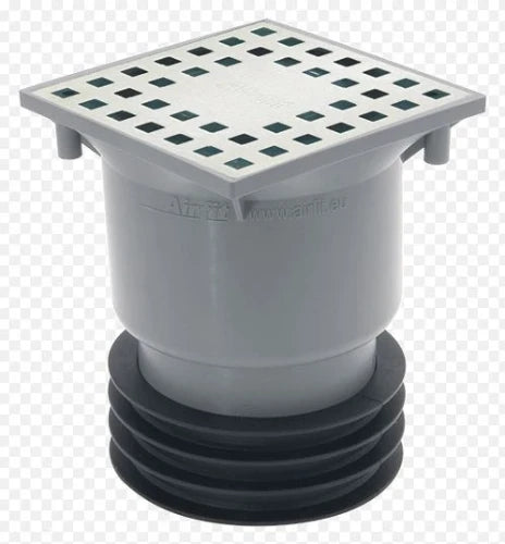 Airfit PP sterfput-siphon de sol 120 x 120 mm - sortie verticale 110 mm - hauteur réglable