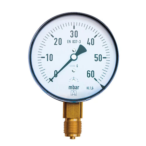 Euro-Index KP100 manomètre gaz 100 mm x 1/2 - 0-40 mbar - radial