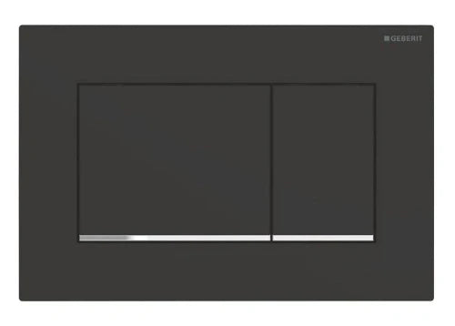 Geberit Sigma 20 (ex Sigma 30) plaque de commande - noir mat - avec 2 touches - synthétique design chromé brillant