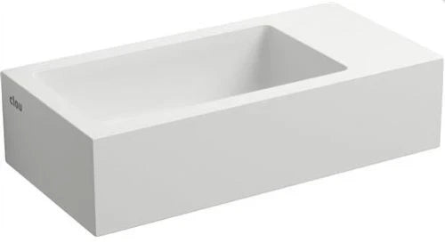 Clou Flush 3 lave-mains 360 x 180 x 90 mm - cuvette gauche - blanc mat - aluite - sans trou de robinet - sans trop-plein - avec bouchon