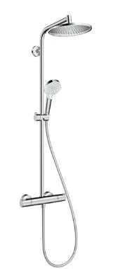 Hansgrohe Crometta Système de douche S 240 1jet ecoSmart Showerpipe - chromé - thermostat - douche de tête ronde 240 mm - douchette Crometta S Vario