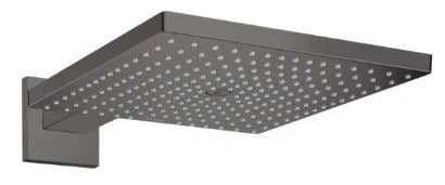 Hansgrohe Raindance E douche de tête mural 300 MM - 300 MM o noir chromé brossé 1 jet avec bras de douche