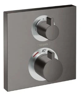 Hansgrohe Ecostat Square set de finition mural encastré noir chromé brossé 2 fonctions