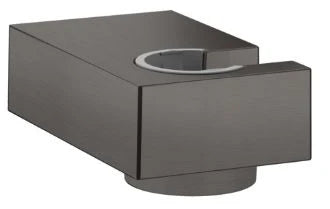 Hansgrohe Porter support douchette E mural noir chromé brossé pour flexibles avec écrou conique