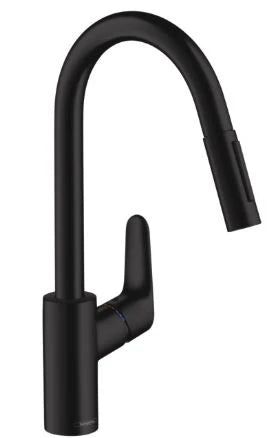 Hansgrohe Focus mitigeur cuisine Comfortzone 240 noir mat pivotable 150 degrés