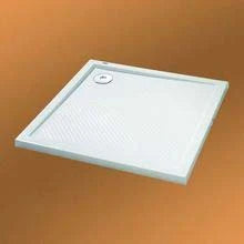 Huppe K Purano tub de douche 90 - 90 o 2,6  cm composite blanc avec antidérapant