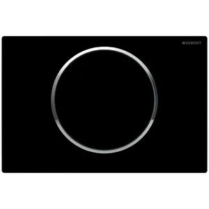 Geberit Sigma 10 plaque de commande noir anneau chromé plastique avec 1 bouton poussoir noir