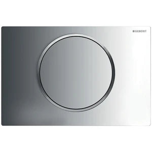 Geberit Sigma 10 plaque de commande chromé anneau mat chromé plastique avec 1 bouton poussoir chromé