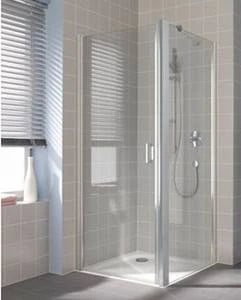 CLOISON LATERALE KERMI CADA VP 100 - 200 ! CM gris argent brillant verre de securite ESG clair BV porte