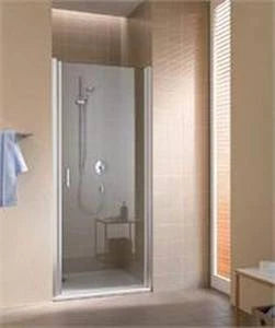PORTE DE DOUCHE PIVOTANTE KERMI CADA VP 80 - 200 ! CM gris argent brillant verre de securite ESG clair regl. de 760-820mm,droite,cadacle
