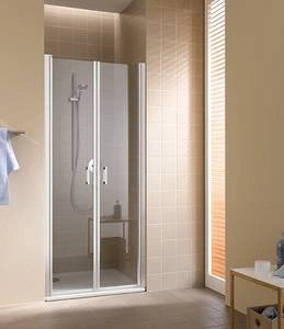 Kermi Cada XS PTD porte battante 900 x 2000 mm - réglage 860-910 mm - verre de sécurité ESG clair clean - profilé: argent poli
