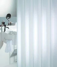 Coram Sealskin Granada rideau de douche 1800 x 2000 mm - blanc vinyle - sans anneaux - avec 12 trous