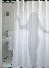 DBJ Standard rideau de douche 1350 x 1800 mm - blanc - anneaux de suspension inclu