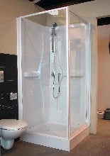 Novellini Media cabine de douche 900 x 900 x 2012 mm - blanc - acryl verre de sécurité avec thermostat,set de douche et set de raccordement