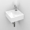 Clou Flush 5 lave-mains d'angle 270 x 270 x 100 mm - blanc - céramique - avec trou de robinet - sans trop-plein - avec bouchon