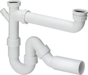 Viega PP siphon tubulaire double avec WMA 6/4 x 40 mm - blanc