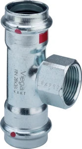 Viega Prestabo acier zingué té réduit avec filetage femelle FFF 54 x 3/4 F x 54 mm