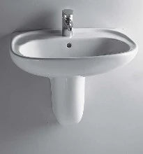Procasa Normus lavabo 500 x 410 mm - blanc antibactérien - avec trou de robinet - avec trop-plein