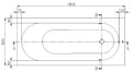 V&B Oberon Rechthoekig bad 1800 x 800 mm Stone White