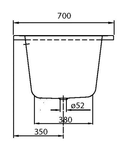 BAIGNOIRE acryl VILLEROY & BOCH CASSANDRA 160 - 70 o CM blanc sans pieds