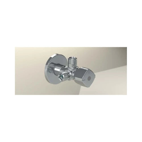 Arco A-80 Twin robinet d'arret double équerre à bille MMM 1/2 x 3/8 x 3/8 - chromé - Vitaq anti-calcaire