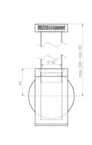 Clou InBe siphon- chromé - modèle court