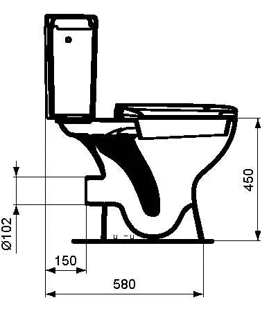 Procasa Alpha cuvette à poser 360 x 700 mm - blanc - sortie H - rehaussée