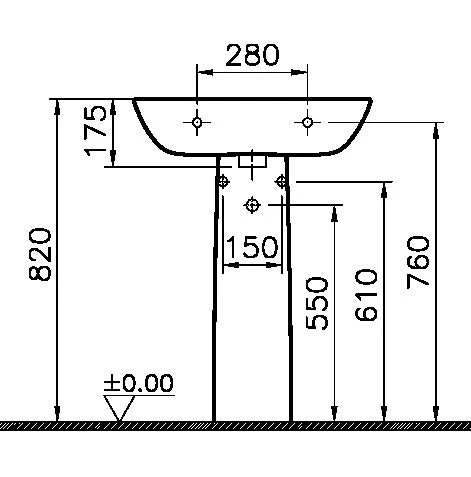 Vitra S20 lavabo 600 x 460 mm - blanc antibactérien - avec trou de robinet - avec trop-plein
