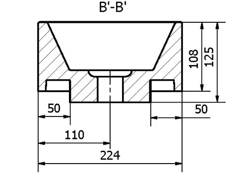 Procasa Thiny lave-mains 400 x 220 mm - belgian blue - avec trou de robinet droite - sans trop-plein