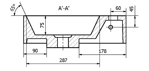 Procasa Thiny lave-mains 400 x 220 mm - belgian blue - avec trou de robinet droite - sans trop-plein