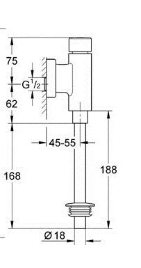 Grohe Rondo robinet d'urinoir 1/2 - chromé
