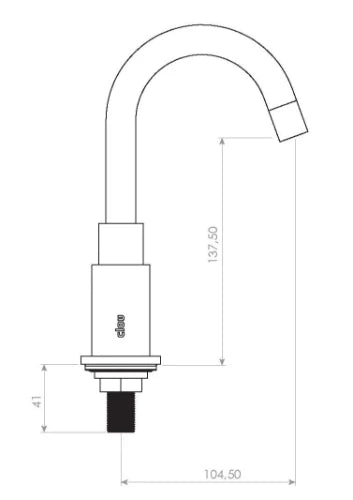 Clou Freddo robinet eau froide - bec 104,5 mm - chrome - avec bec amovible
