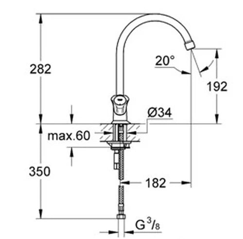 Grohe Costa L mélangeur cuisine - chromé - avec bec orientable - sans porte-chainette