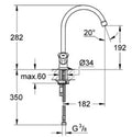 Grohe Costa L mélangeur cuisine - chromé - avec bec orientable - avec porte-chainette