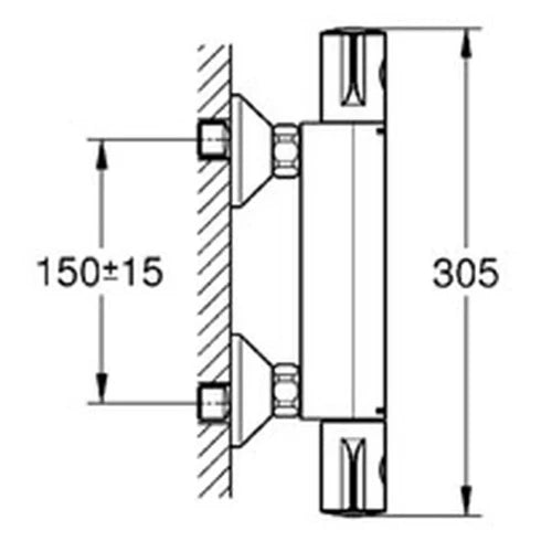 Grohe Grohtherm 800 robinet thermostatique douche - chromé - approuvé Belgaqua
