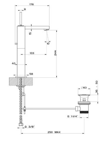 REDUCTION HANSGROHE 3/4 F X 1/2 M chrome