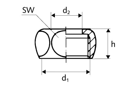 Schell écrou 10 x 1/2 F - chromé - sans bague de compression
