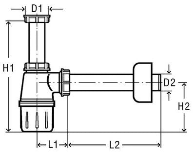 Viega PP siphon bouteille sans crépine 6/4 x 40 mm - blanc synthétique