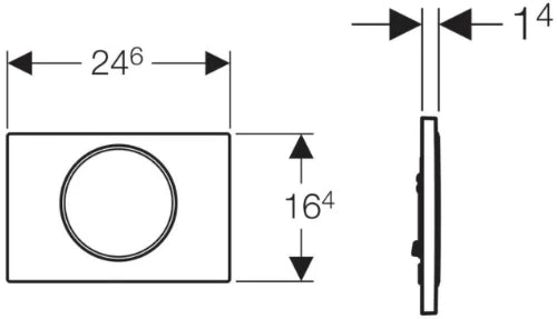 Geberit Sigma 10 plaque de commande chromé anneau mat chromé plastique avec 1 bouton poussoir chromé