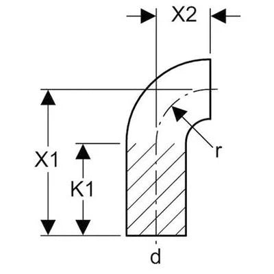 Geberit PE coude 90° 50 x 50 mm (modèle long)