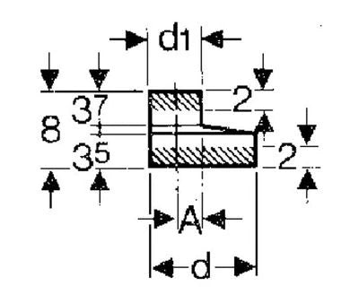 Geberit PE réduction excentrique 50 x 40 mm