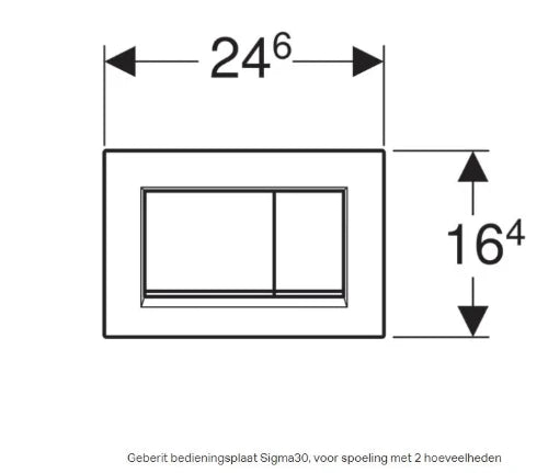 Geberit Sigma 20 (ex Sigma 30) plaque de commande - blanc mat - avec 2 touches - bande design synthétique chromé brillant