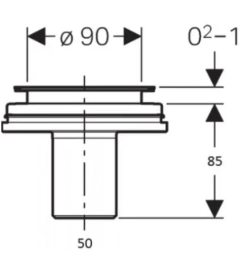 Geberit Setaplano vidage douche - évacuation verticale - Incl. capuchon chromé