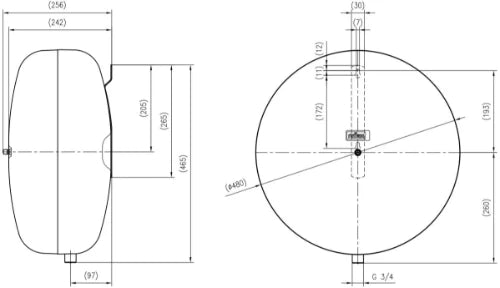 Reflex EN 35 vase d'expansion (cv) 35 l x 3/4 - 1 bar