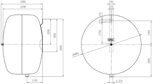 Reflex EN 50 vase d'expansion (cv) 50 l x 3/4 - 1,5 bar