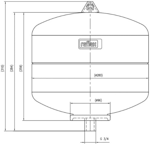Reflex DE 12 vase d'expansion (san) 12 l x 3/4 - 10 bar - bleu