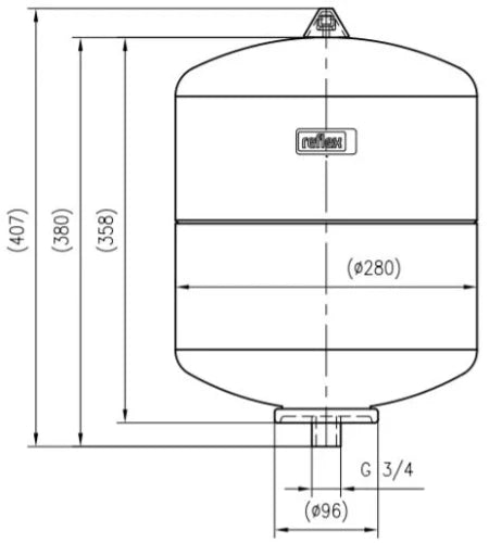Reflex DE 18 vase d'expansion (san) 18 l x 3/4 - 10 bar - bleu