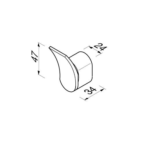 Geesa Wynk patère mini type 2 droit - chromé