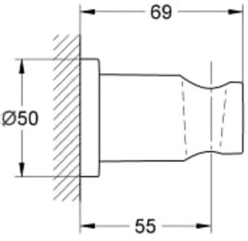 Grohe Rainshower support mural de douche brushed hard graphite