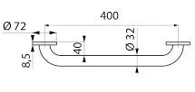 Delabie barre de maintien 32 x 400 mm - inox poli
